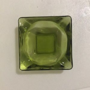Vintage Forest Green Glass Ashtray